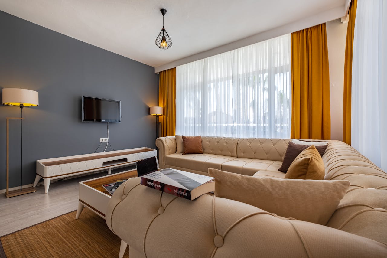 Soft neutral living room seating